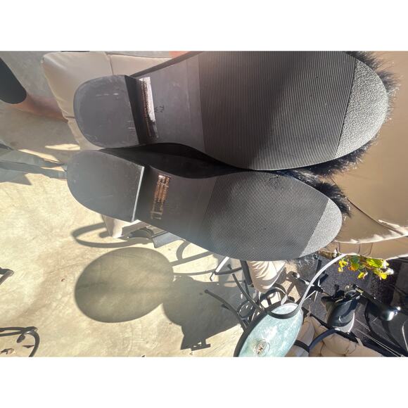 VANELi Edel Black Suede Combo Rabbit Fur Black Blue Gray Flat Slip On Flats 7.5W - Picture 7 of 7